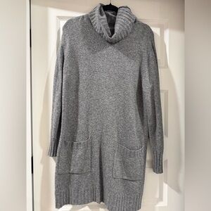 LOFT Gray Long Sleeve Sweater Dress